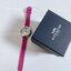 Coach Boyfriend Ladies Silver White Dial with Pink Silicone
