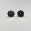MK Round Crystal Logo Stud Earrings-Silver