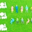 สเกล 1:50 ชุดโต๊ะ+ม้านั่ง+คนจิ๋ว 10 คน