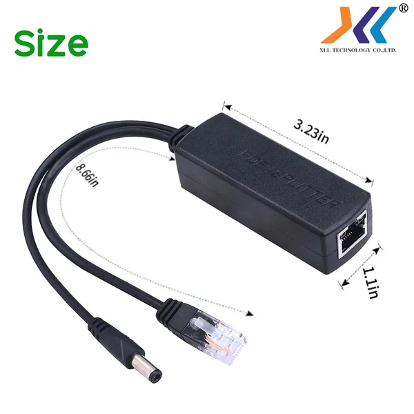 XLL POE splitter 48v to 12v + LAN 10/100Mbps ตัวแยกไฟและสัญญาณเน็ต ใช้กับกล้องวงจรปิด image 3