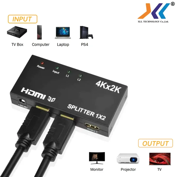 กล่องแปลงสัญญาณ HDMI Splitter เข้า 1 ออก 2 4K image 5